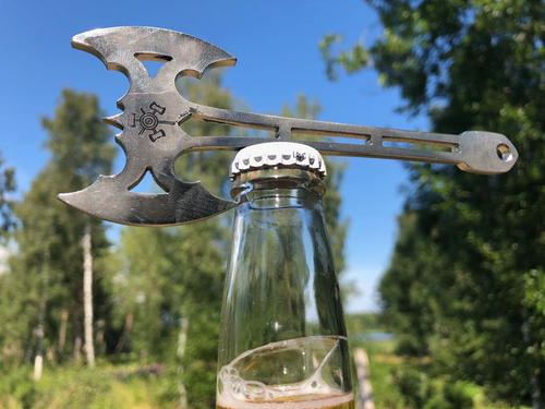 An exklusive miniaxe that you can use as a beer opener or a pendant.